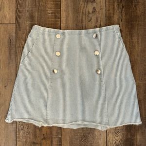 Zara Pinstriped Denim Mini Skirt